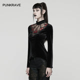 Punk Rave Belladonna Demon’s Hand Velvet T-Shirt in Red