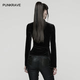 Punk Rave Belladonna Demon’s Hand Velvet T-Shirt in Red