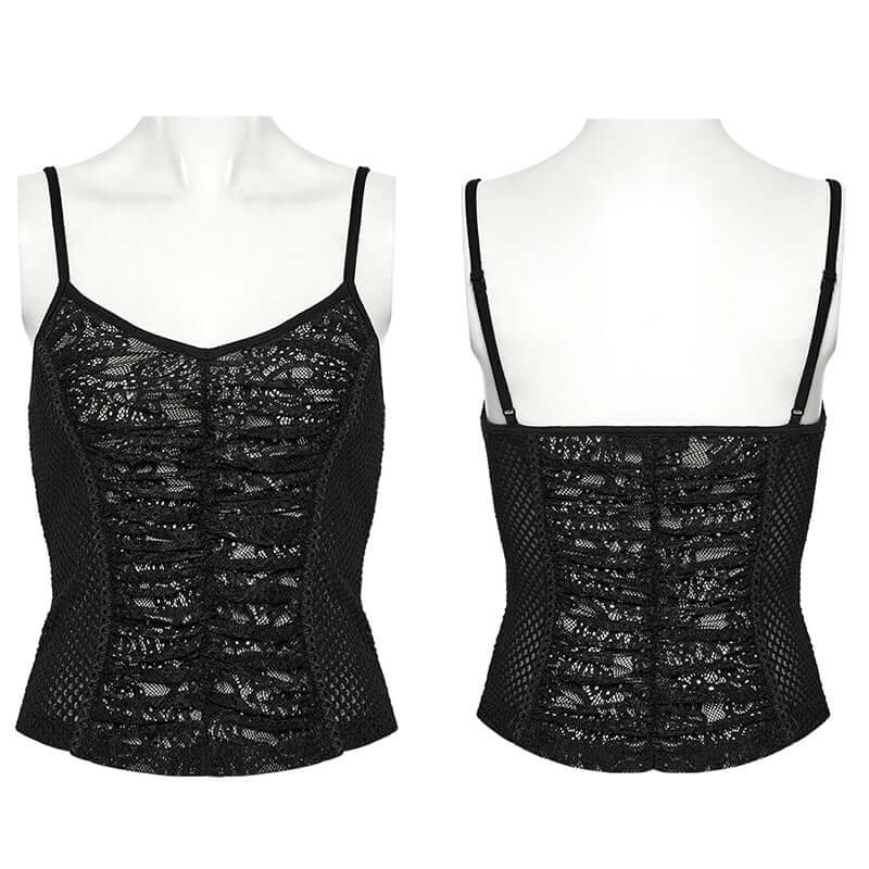Punk Rave Zerah Fish Scale Mesh and Lace Camisole