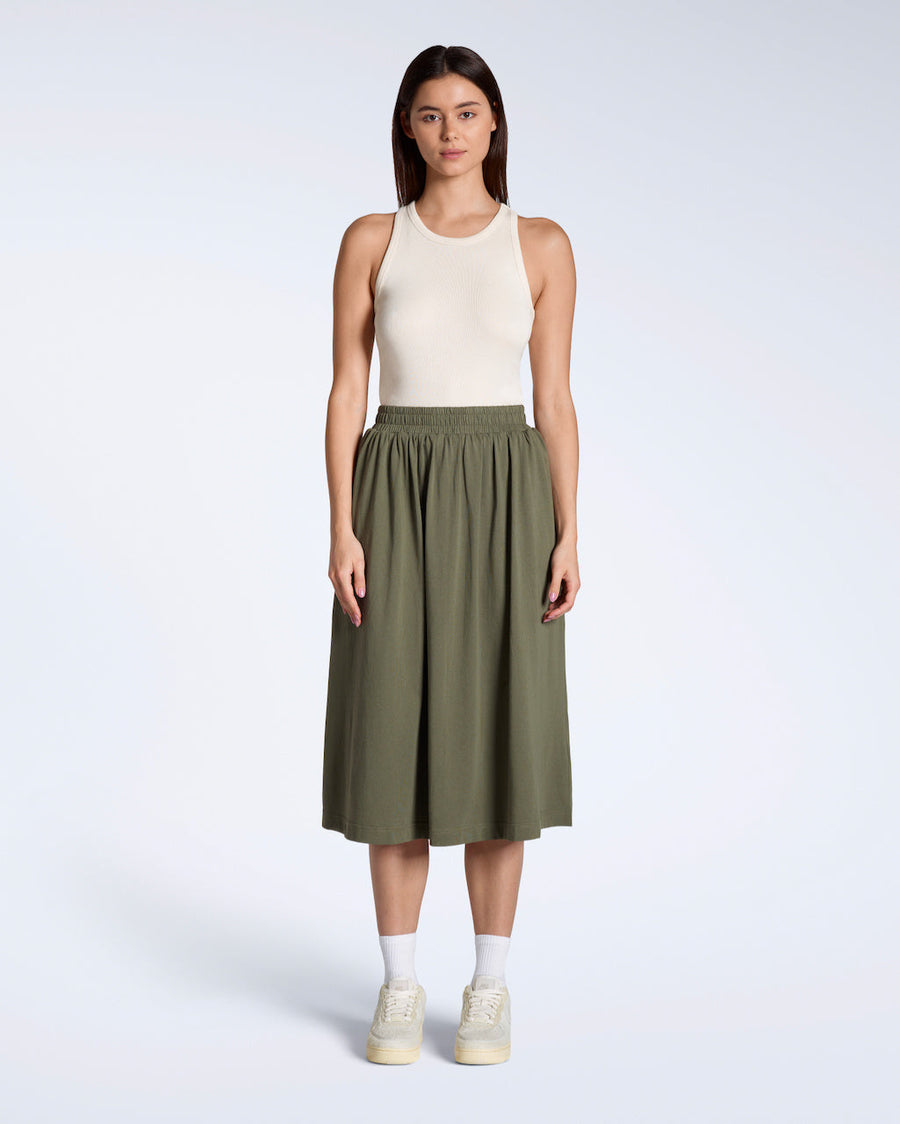 Gathered Midi Skirt