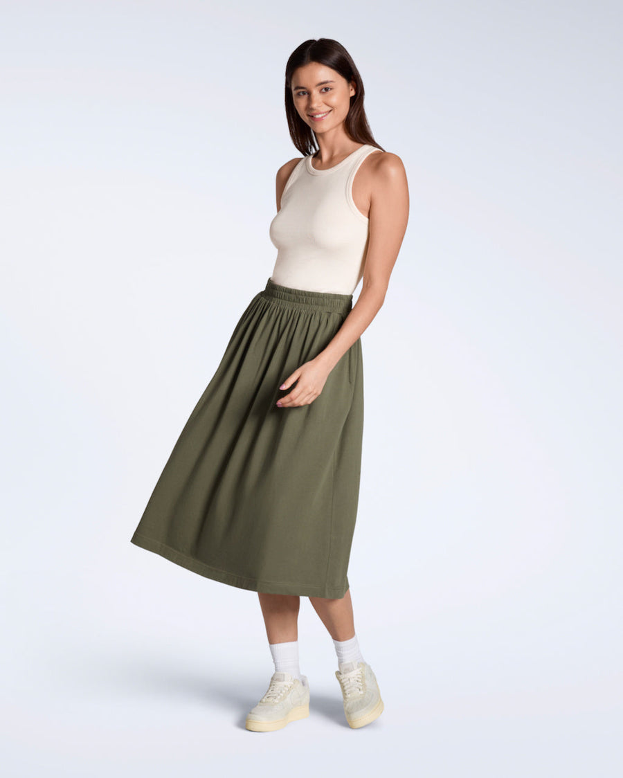 Gathered Midi Skirt