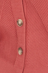 Yumi Rose Pink Relaxed Fit Cardigan With Stitch Detail