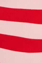 Yumi Red Block Stripe Knitted Top With Button Details