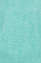 Yumi Sea Green Knitted Balloon Sleeve Jumper