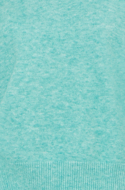 Yumi Sea Green Knitted Balloon Sleeve Jumper