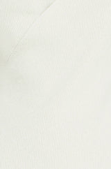 Yumi Ivory Metallic Thread Rib Wrap Knitted Top
