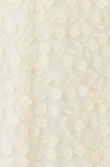 Yumi Ivory Long Sleeve Floral Applique Tunic