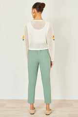 Yumi Ivory Crochet Embroidered Flower Bolero