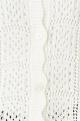Yumi White Crochet Short Sleeve Cardigan
