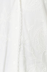 Yumi White Paisley Viscose Embroidered Shirt