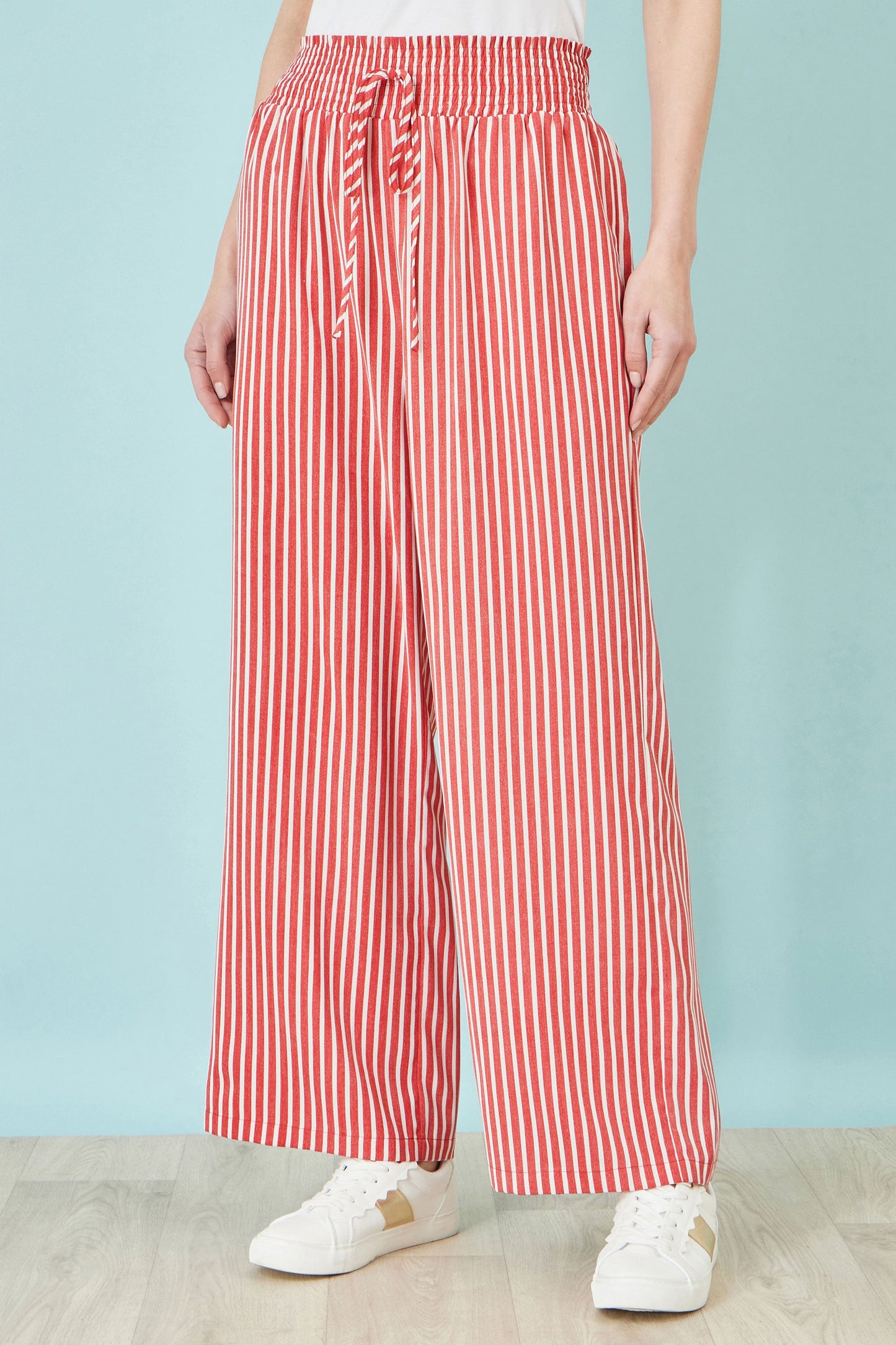 Yumi Red Stripe Relaxed Trousers