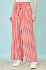 Yumi Red Stripe Relaxed Trousers