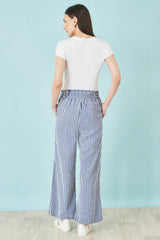 Yumi Blue Stripe Relaxed Trousers