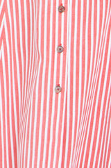 Yumi Red Stripe Midi Sleeveless Shirt Dress