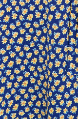 Yumi Navy Floral Midi Shirt Dress
