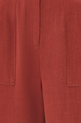 Yumi Brown Linen Mix Trousers