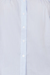 Yumi Blue Stripe Shirt With Lace Detail