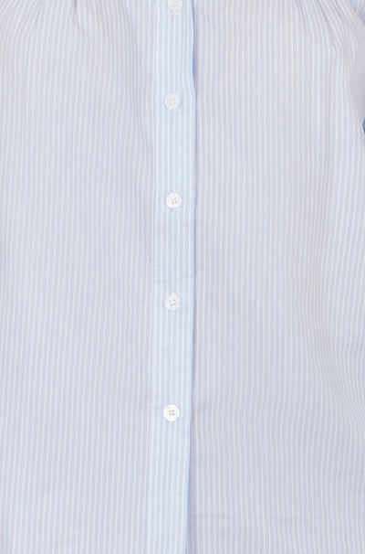 Yumi Blue Stripe Shirt With Lace Detail