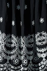 Yumi Black Embroidered Midi Skirt