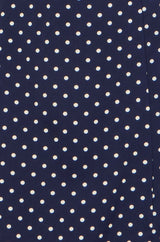 Yumi Navy Spot Wrap Midi Tea Dress