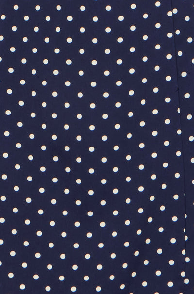 Yumi Navy Spot Wrap Midi Tea Dress