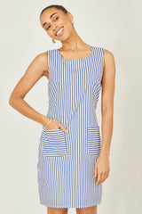 Yumi Navy Stripe Cotton Shift Dress