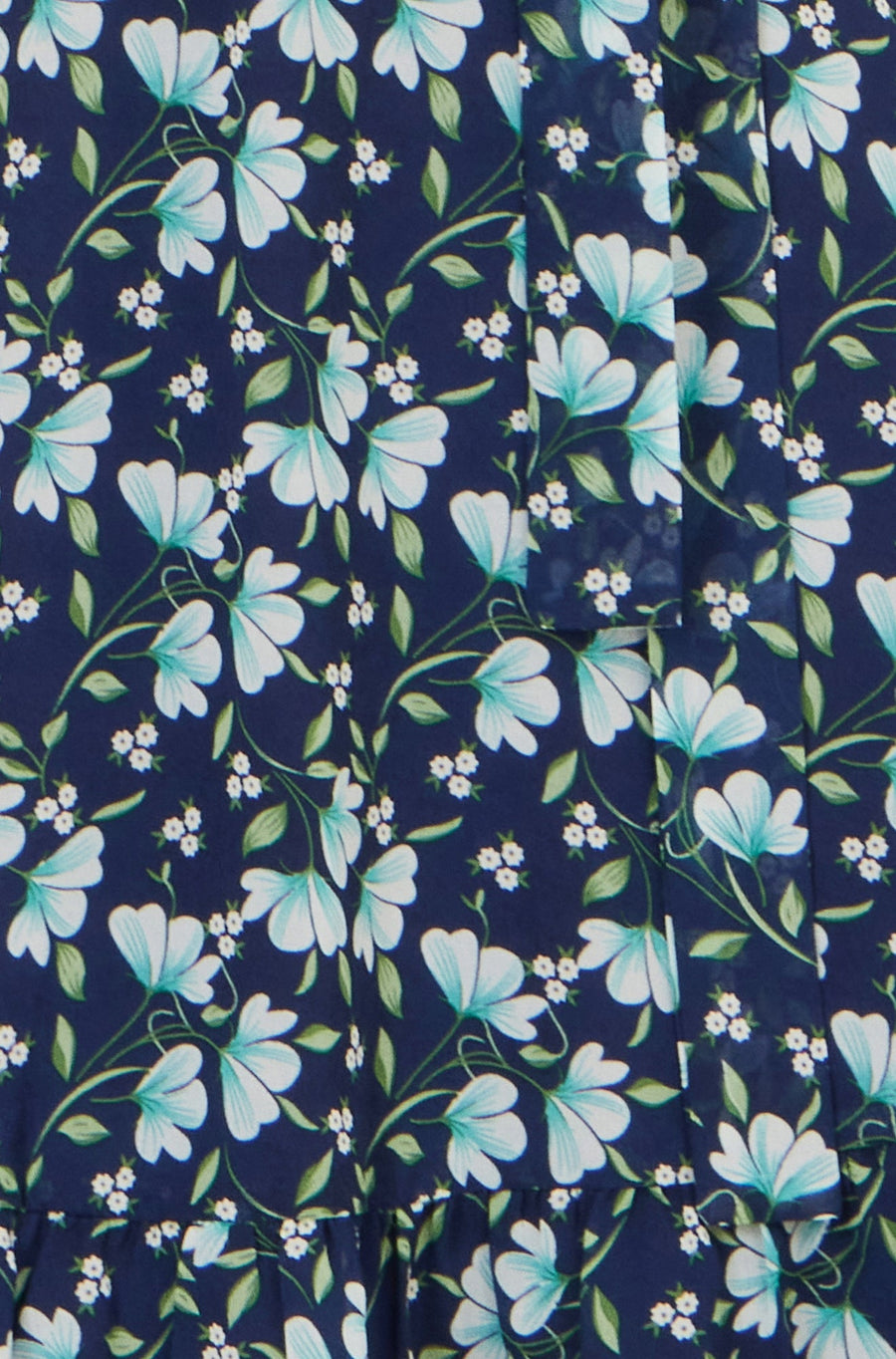 Yumi Blue Floral Skater Wrap Dress