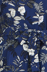 Yumi Navy Leaf Culotte Jumpsuit