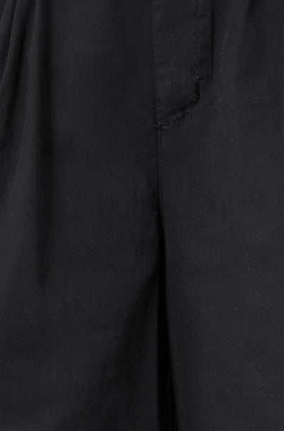 Yumi Black Cotton Bermuda Shorts