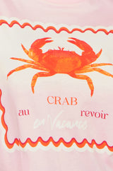 Yumi Pink Crab Vacation Print T Shirt