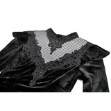 Dark in Love Gothic Velvet Lace High-Neck Top