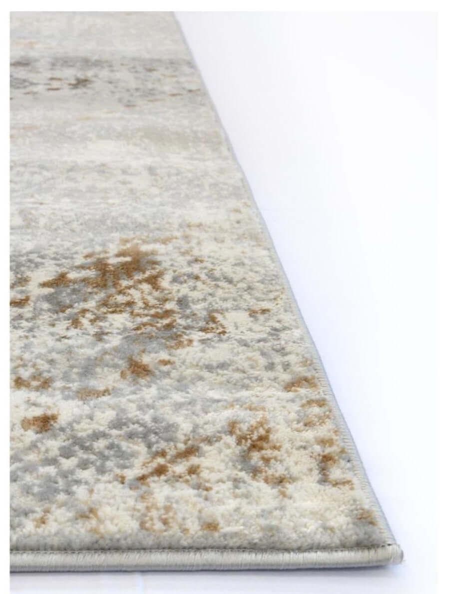 Abstract Vintage Cream/Ochre Rug | D176F