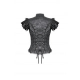 Dark in Love Seraphine Lace Shoulder Goth Top