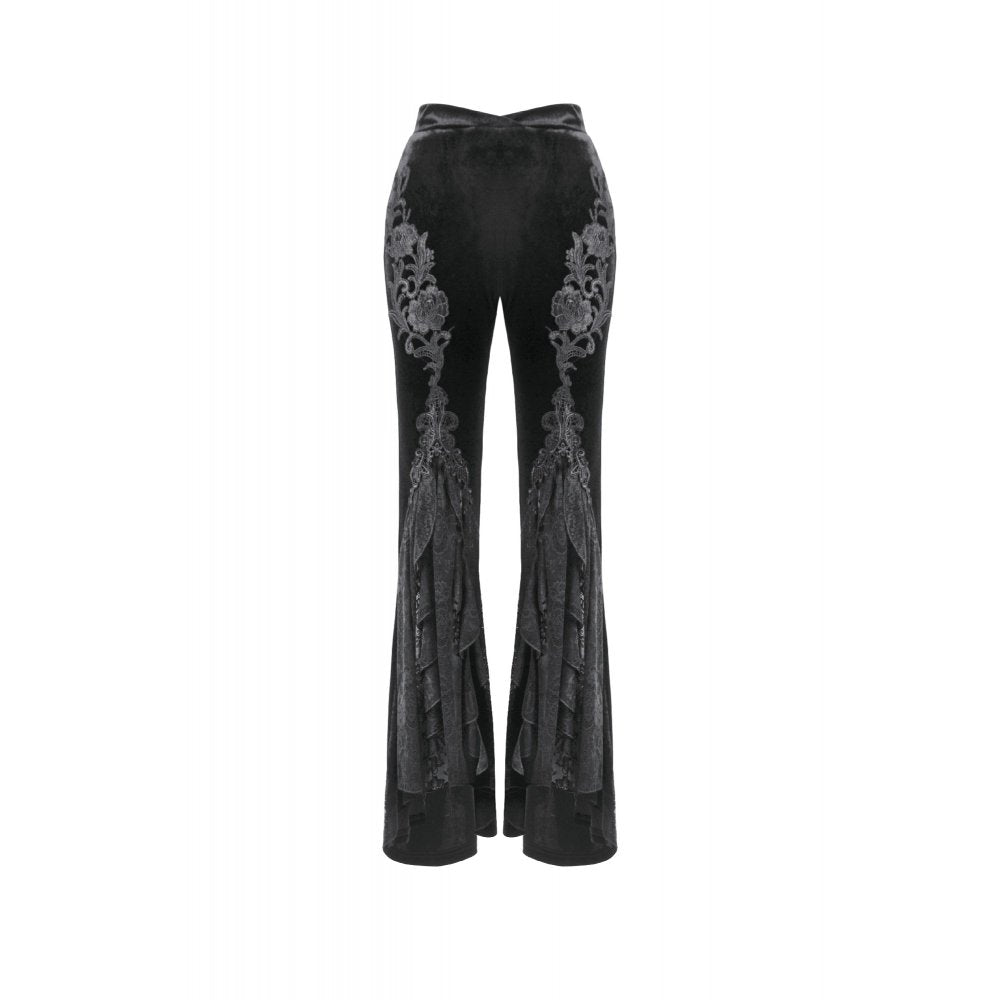 Dark in Love Erzebeth Velvet Lace Flare Trousers