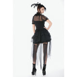 Dark in Love Gothic Tailed Sheer Mesh Petticoat Skirt