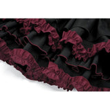 Dark in Love Black Crimson Gothic Tiered Skirt