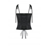 Dark in Love Selene Ruffled Floral Jacquard Corset Top