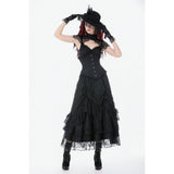 Dark in Love Vintage Gothic Lace Layered Maxi Skirt