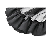 Dark in Love Belladonna Mesh Buckled Goth Skirt in Black
