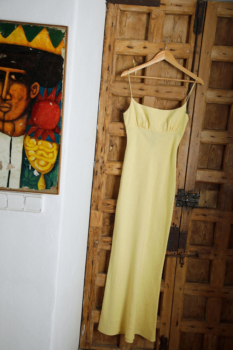 The Nicola Maxi Slip Dress in yellow