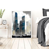 Art Prints Contemporary | Set of 3 Urban Skyscrapers Wall art Prints