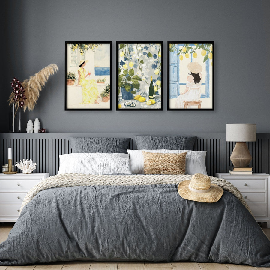 Art Prints In Frames | Set of 3 Italian Lifestyle Wall art Prints