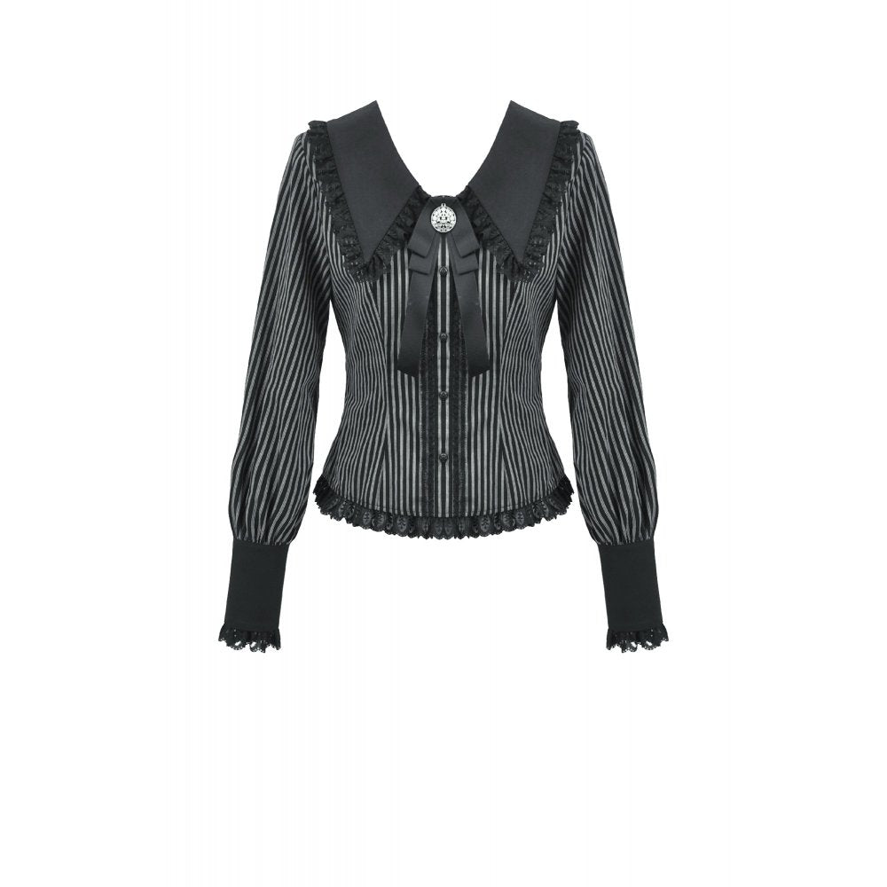 Dark in Love Gothic Peter Pan Collar Lace Shirt