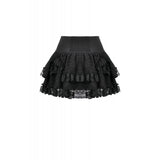 Dark in Love Punk Eyelet Lace Layered Mini Skirt