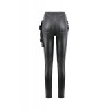 Dark in Love Punk Leather-Look Strap Detail Trousers