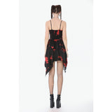 Dark in Love Red-Black Tie Dye Punk Dress