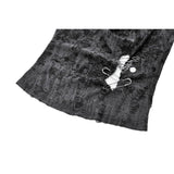 Dark in Love Shredded Butterfly Print Halter Goth Top In Grey