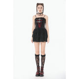 Dark in Love Crimson Shadow Layered Lace Cake Dress