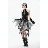 Dark in Love Bondage Mesh Panel Buckle Top