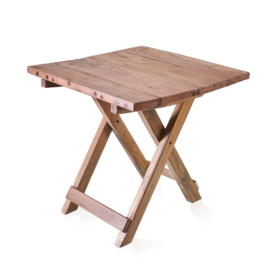 Recycled Teak Wood Square Folding Coffee Table 50x50x50cm